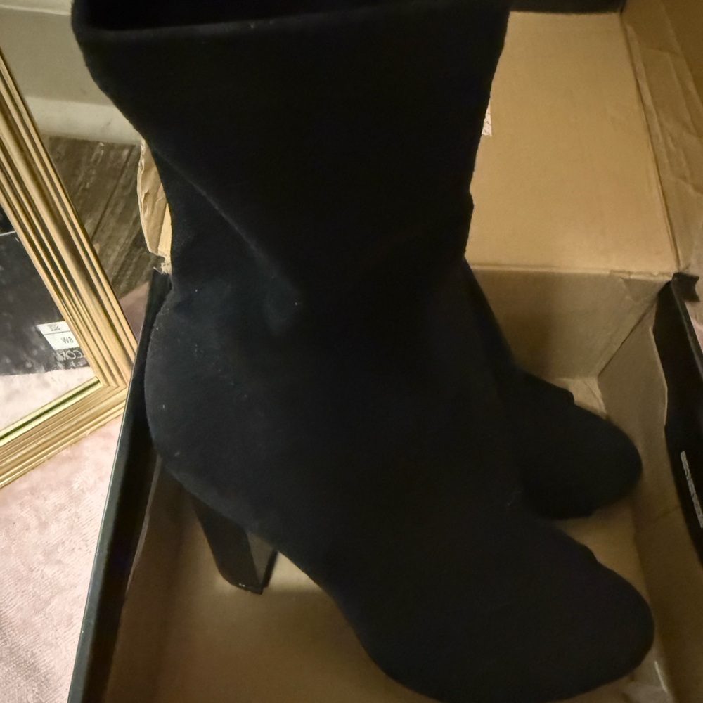 Elegant Black Heeled Boots for Women